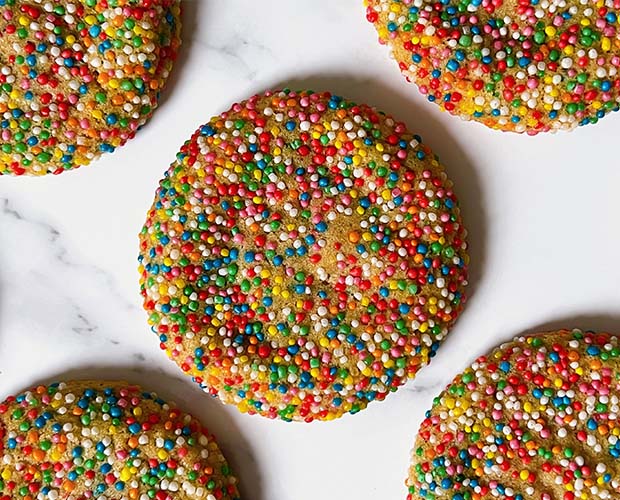 cookies laid covered in sprinkles