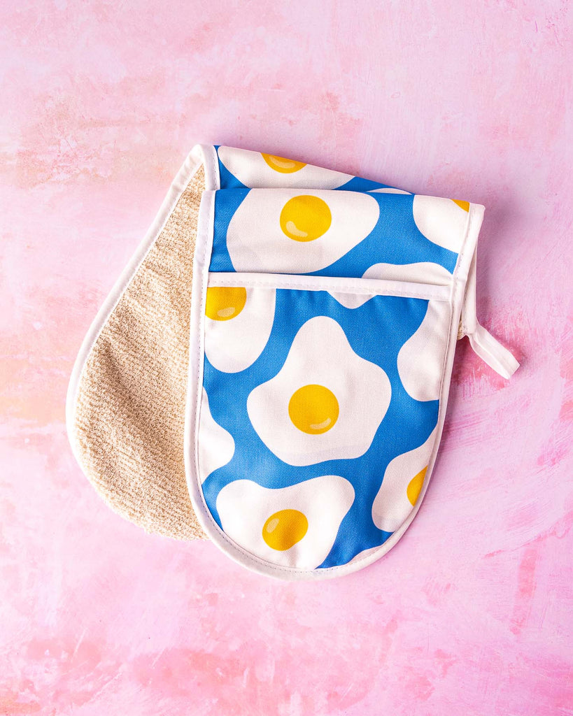 Picture of Blue sunny egg oven glove