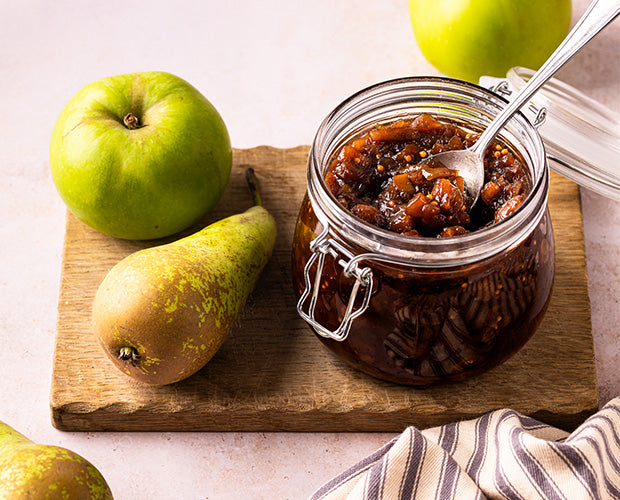 Apple and pear chutney made with Muscovado sugar 