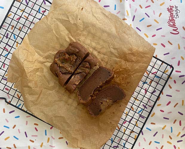 A gooey sticky toffee brownie