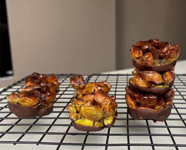 Chocolate Pistachio Brittle Cups