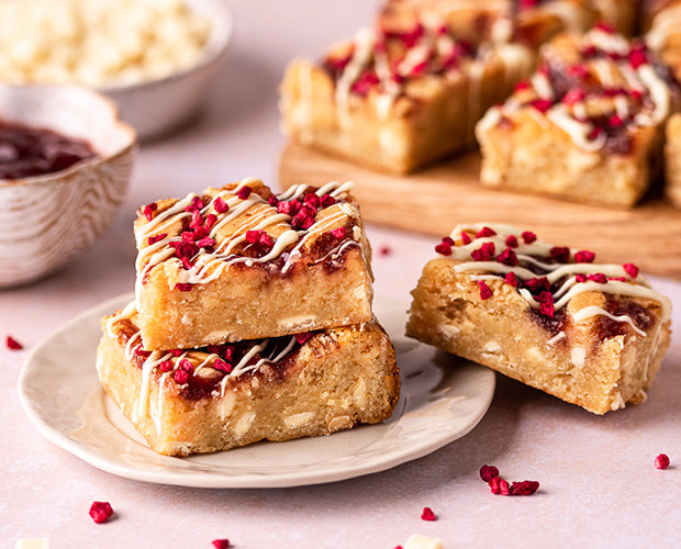 White chocolate deals and raspberry blondies