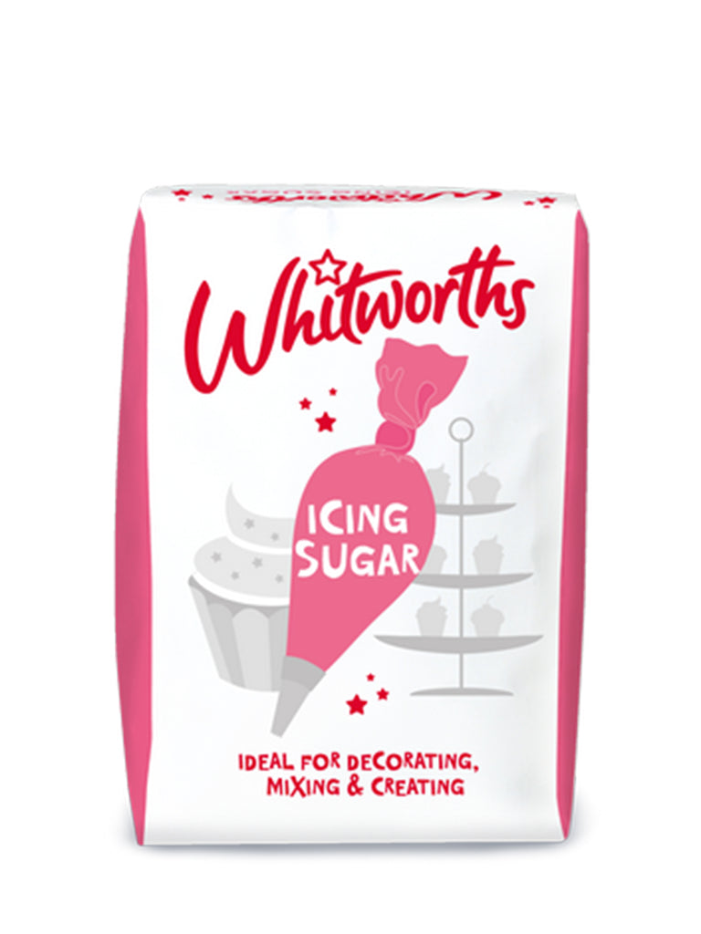 Pack shot of Whitworths Icing Sugar bag 1kg