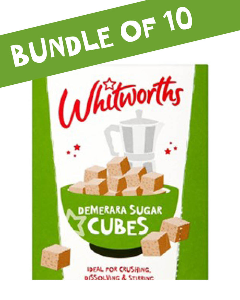 Image of a Bundle of 10 packs of Whitworths Demerara Cubes 