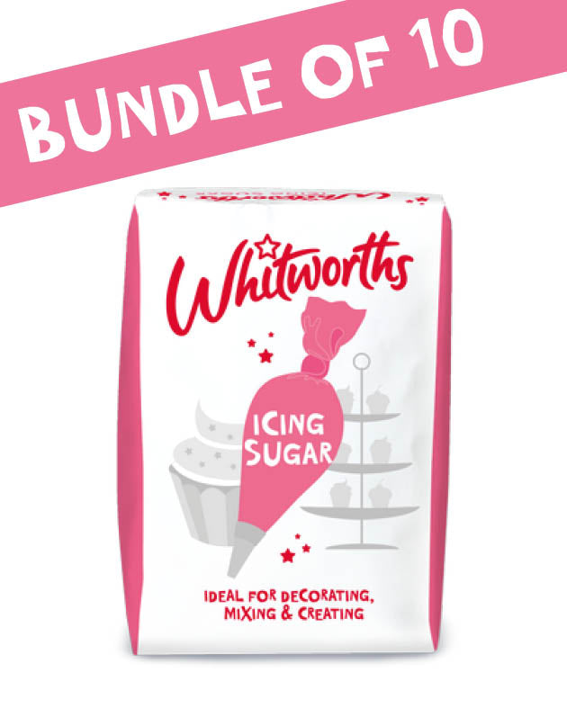 Image of a Bundle of 10 bags of Whitworths Icing Sugar 1kg bag