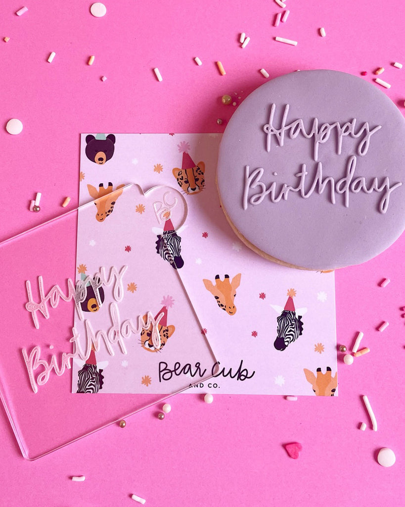 cookie embossed with Happy Birthday embosser 