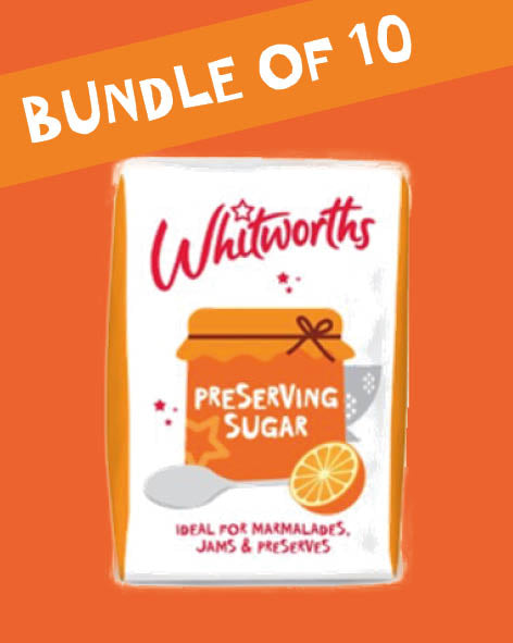 Image of a Bundle of 10 bags of Whitworths Preserving Sugar 1kg bag